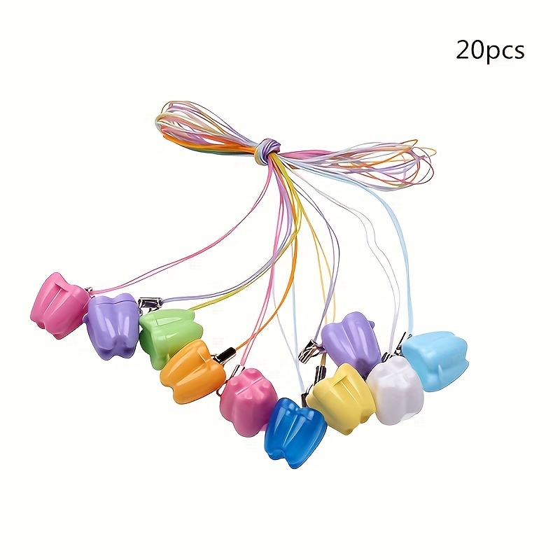 Image of 20pcs Cute Teeth Boxes With Hanging Ropes, Creative Teeth Container, Teeth Storage Box, Great Christmas Halloween Thanksgiving Day Gift, New Year's Gift, Valentine's Day Gift