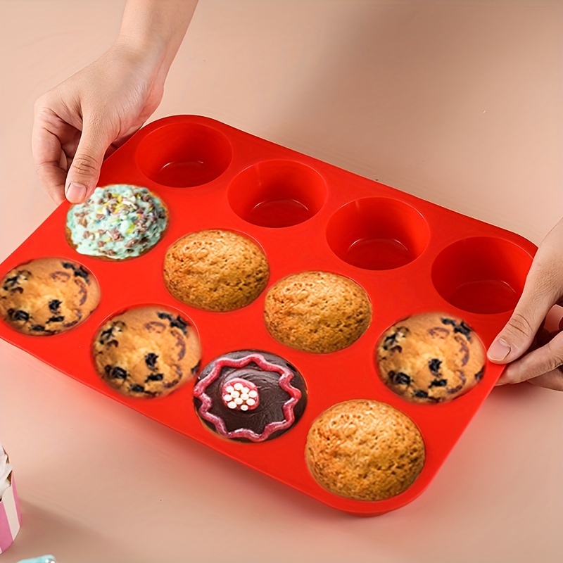Silicone Muffin Pan Mini 24 Cups Cupcake Pan, Nonstick Cake Mold Silicone  Baking Pan - Temu