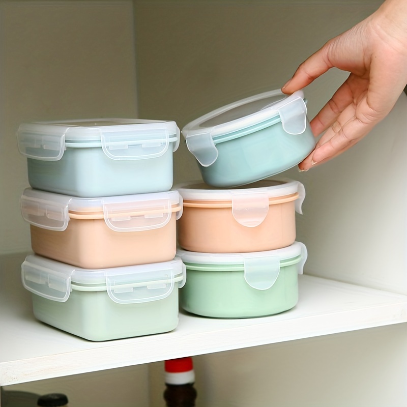 Mini Square Plastic Food Freezer Kitchen Storage Container with