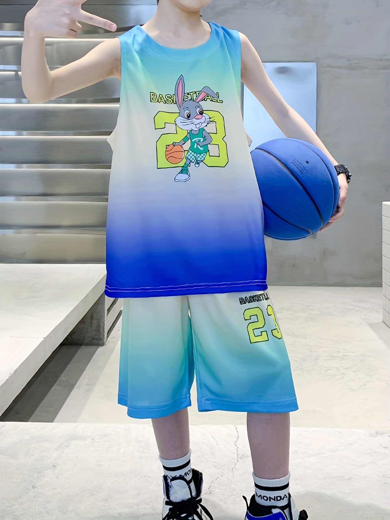 Boys Casual Sports Basketball Suit Two-piece Set - Temu