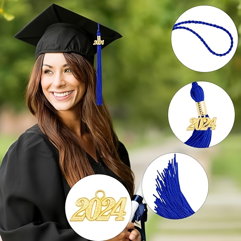 2024 Graduation Tassel, Graduation Cap Tassel 2024 Tassel Graduation for  Graduation Cap 2024 Graduation Hat Decoration Tassel with The 2024 Year  Gold Charm Blue