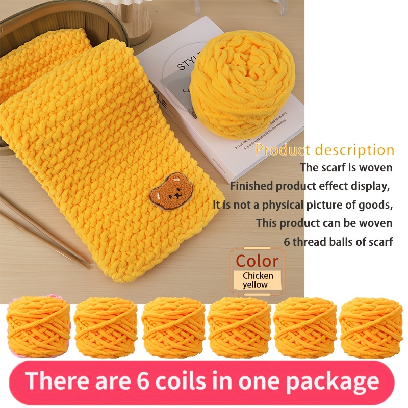 1pc 100g Chenille Yarn 6mm Thick Handmade Diy Crochet Velvet Wool For  Knitting Scarf Hat Sweater
