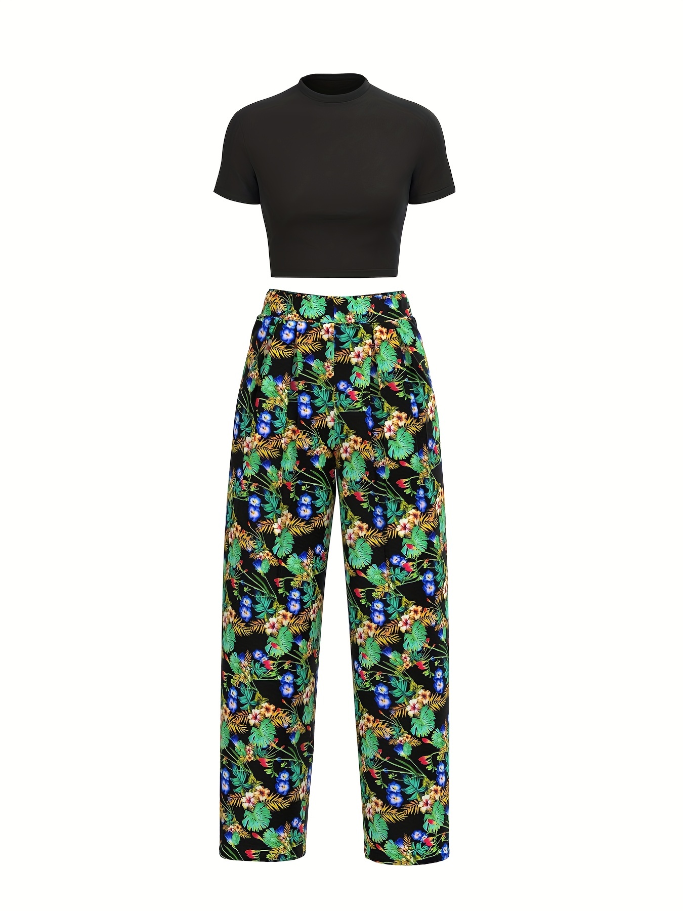 Two-Piece Crop Top And Wide-Leg Pants Set  Anthropologie Japan - Women's  Clothing, Accessories & Home