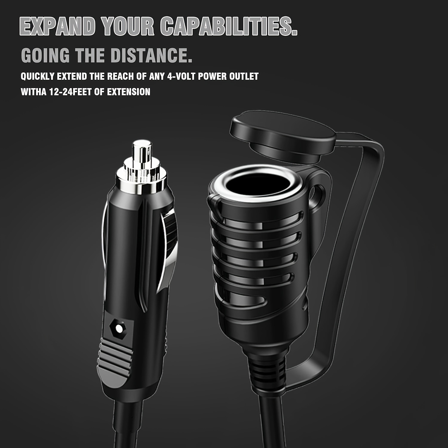 3m Cigarette Lighter Extension Cord, 12v/24v Car Charger Cigarette Lighter  Socket, Waterproof And Dustproof 16 Awg Adapter With 15a Fuse