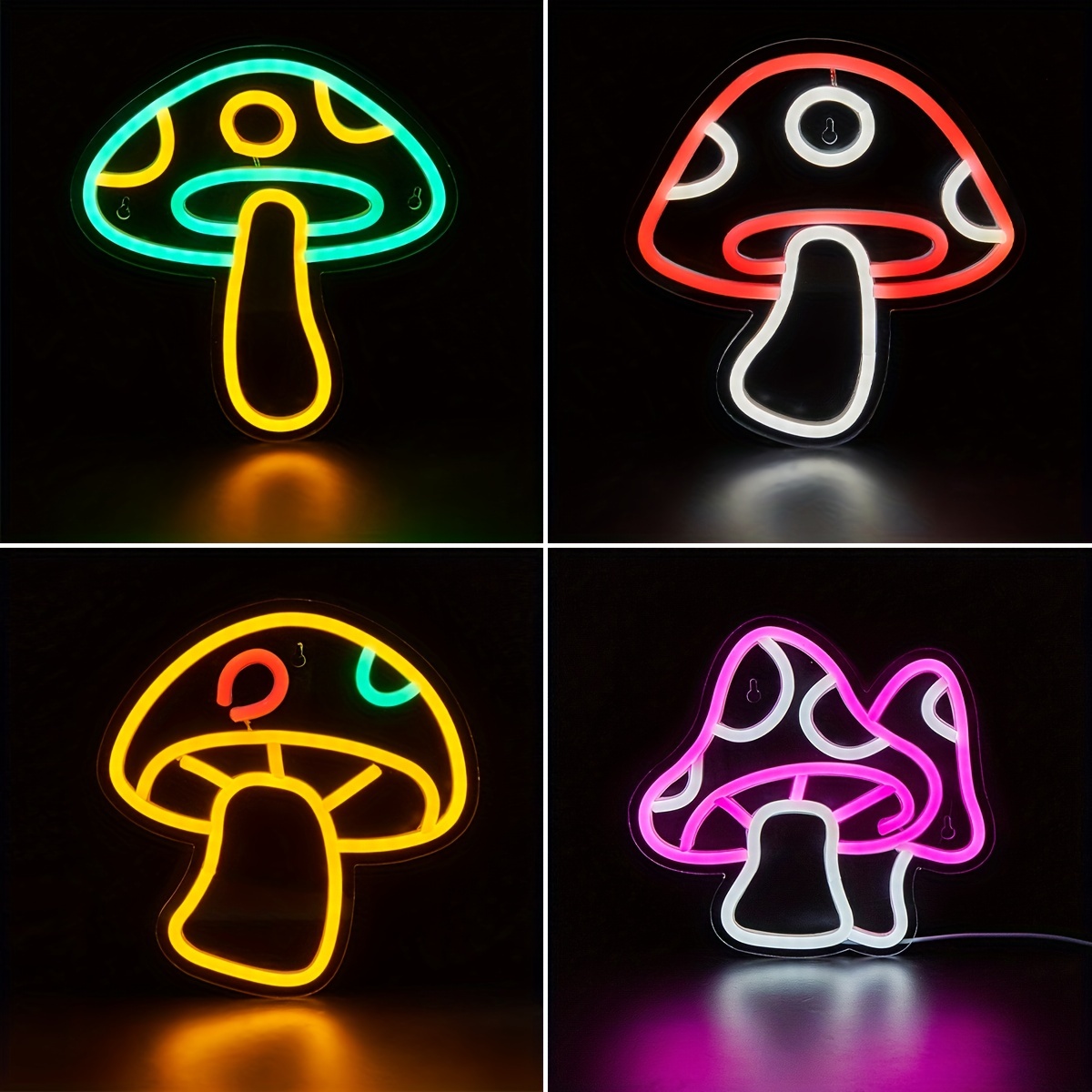 1pc mushrooms shape red led neon sign usb powered for bedroom room wall decoration neon sign for holiday party wedding decoration multipurpose decorative wall mounted light details 0