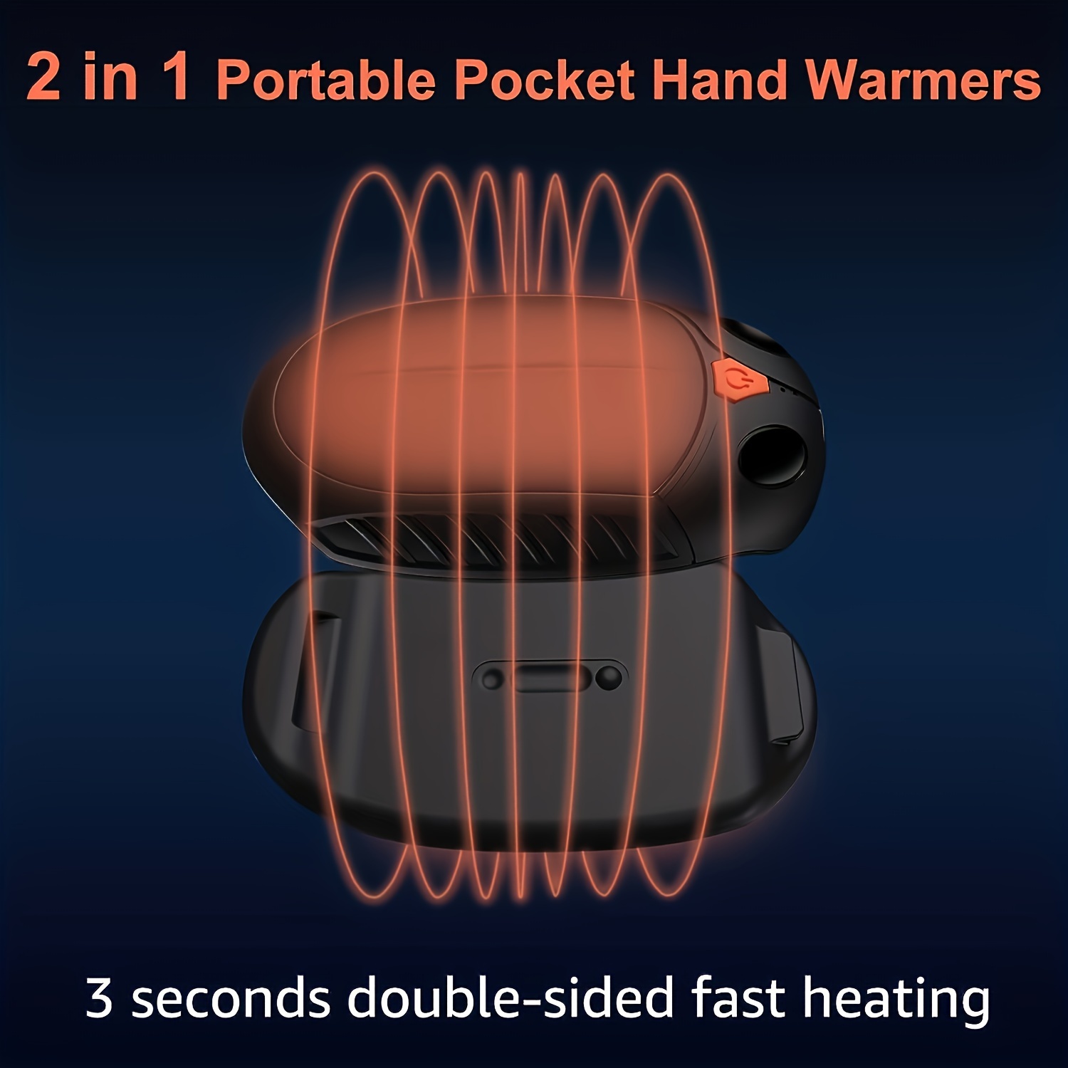 Calentador de manos recargable Power Bank, calentadores de manos de carga  rápida de 10000mah Calentador de manos de camping invierno con calor de  doble lado