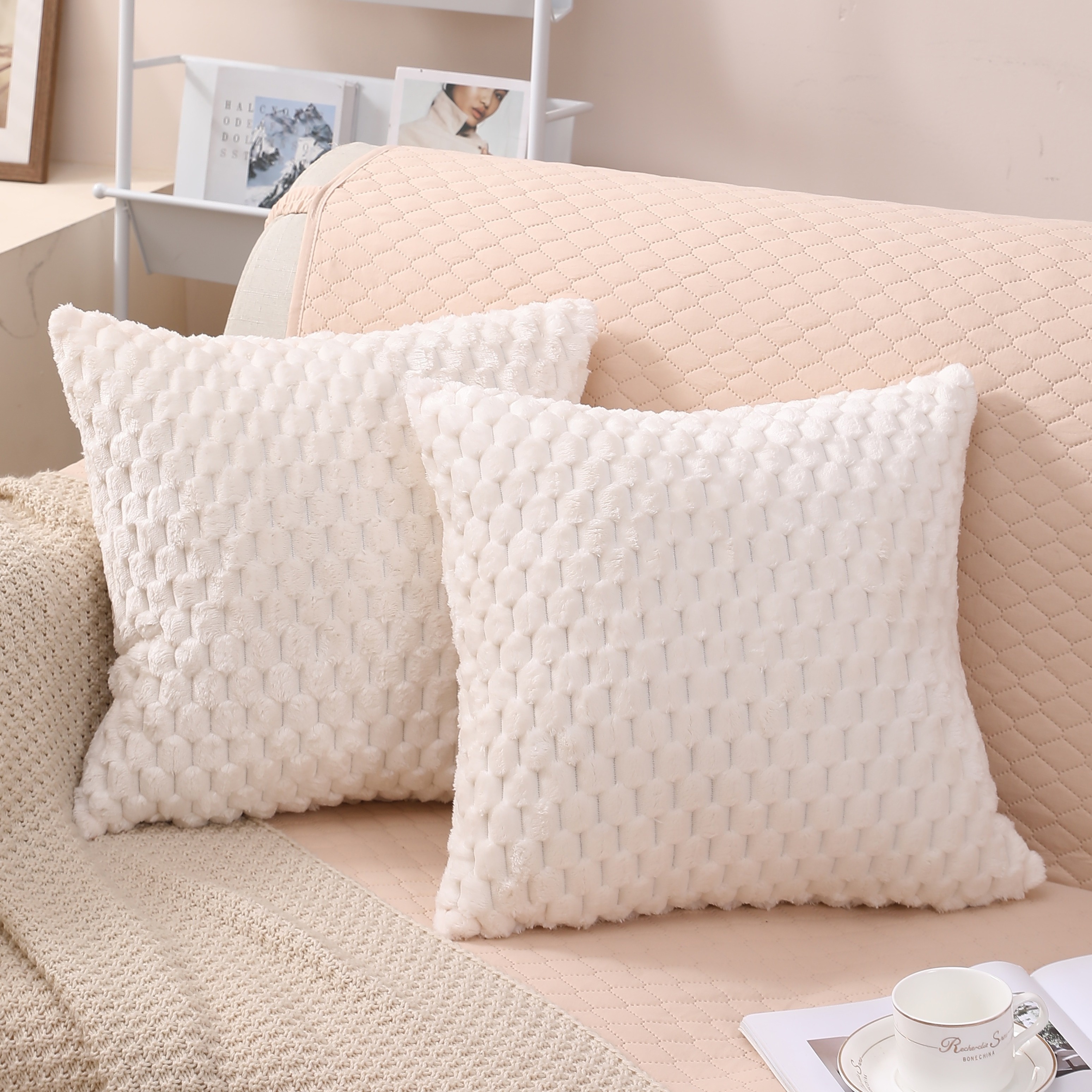 Grid throw outlet pillow