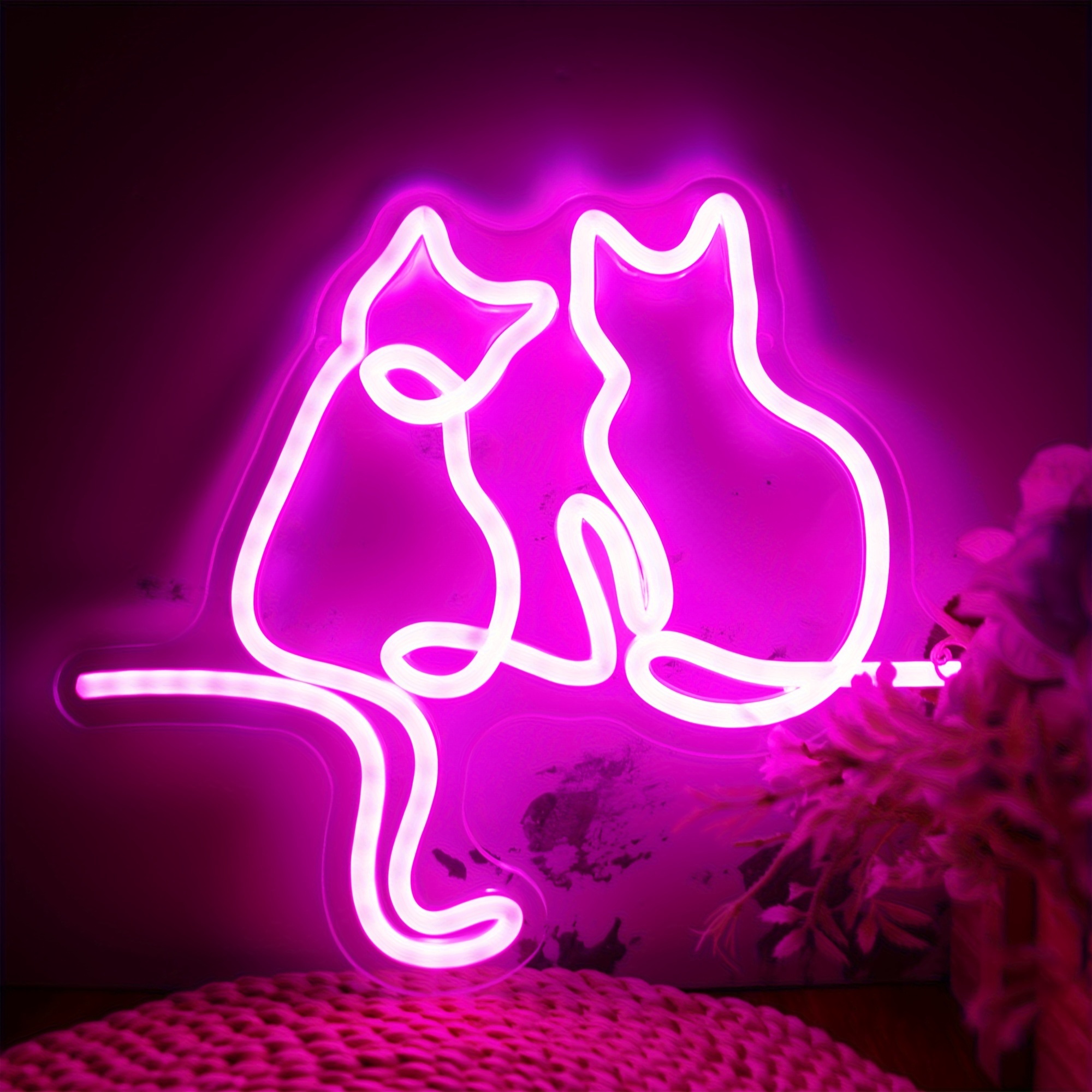 Cute Cat Led Neon Sign Usb Battery Powered Night Light - Temu Canada