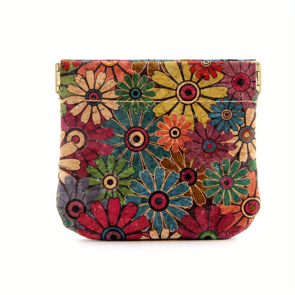 

Mini Retro Flower Pattern Coin Purse, Self Closing Carry On Pouch, Versatile Earphone Bag