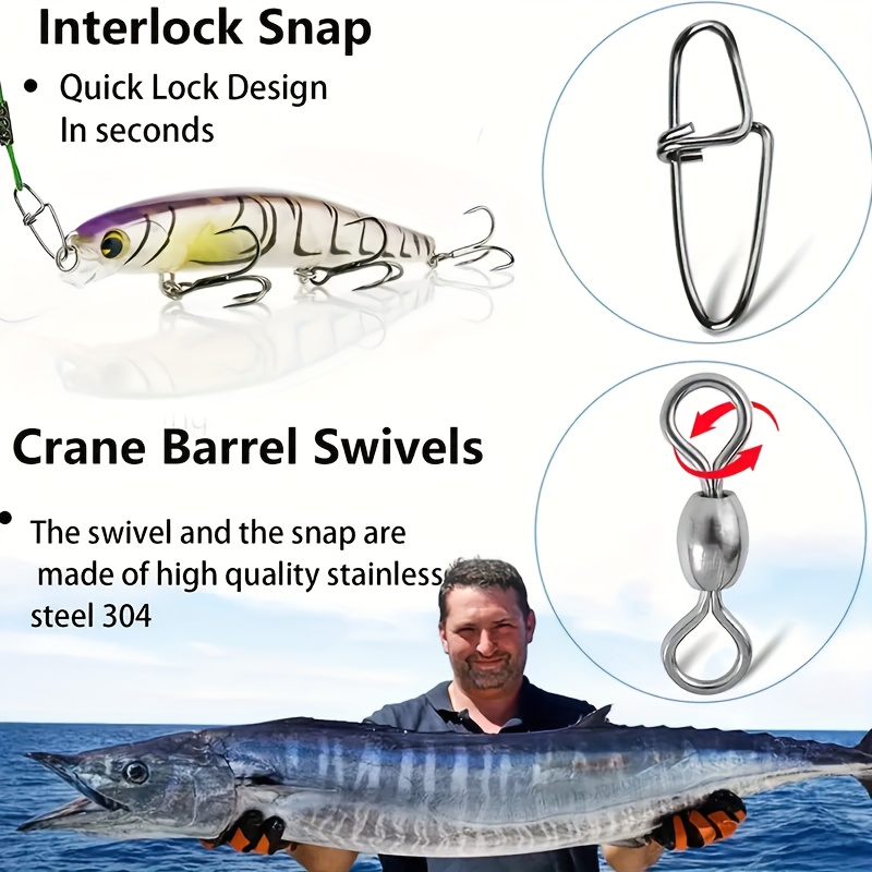 Saltwater Fishing Tackle Rig Swivels Snap High strength - Temu