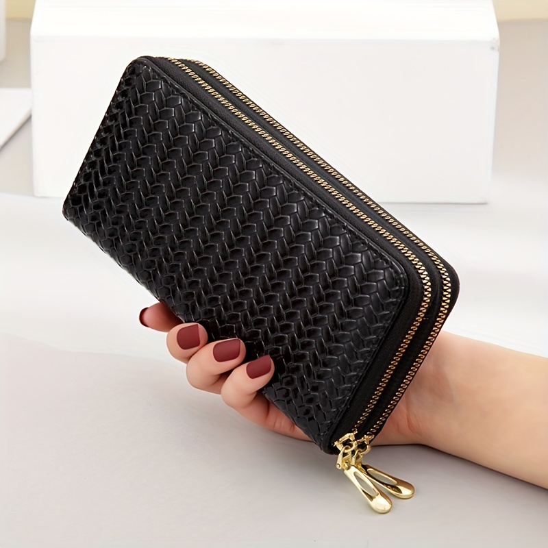 Women's Long Phone Wallet, Woven Clutch Bag, Braided Cellphone Coin Pouch