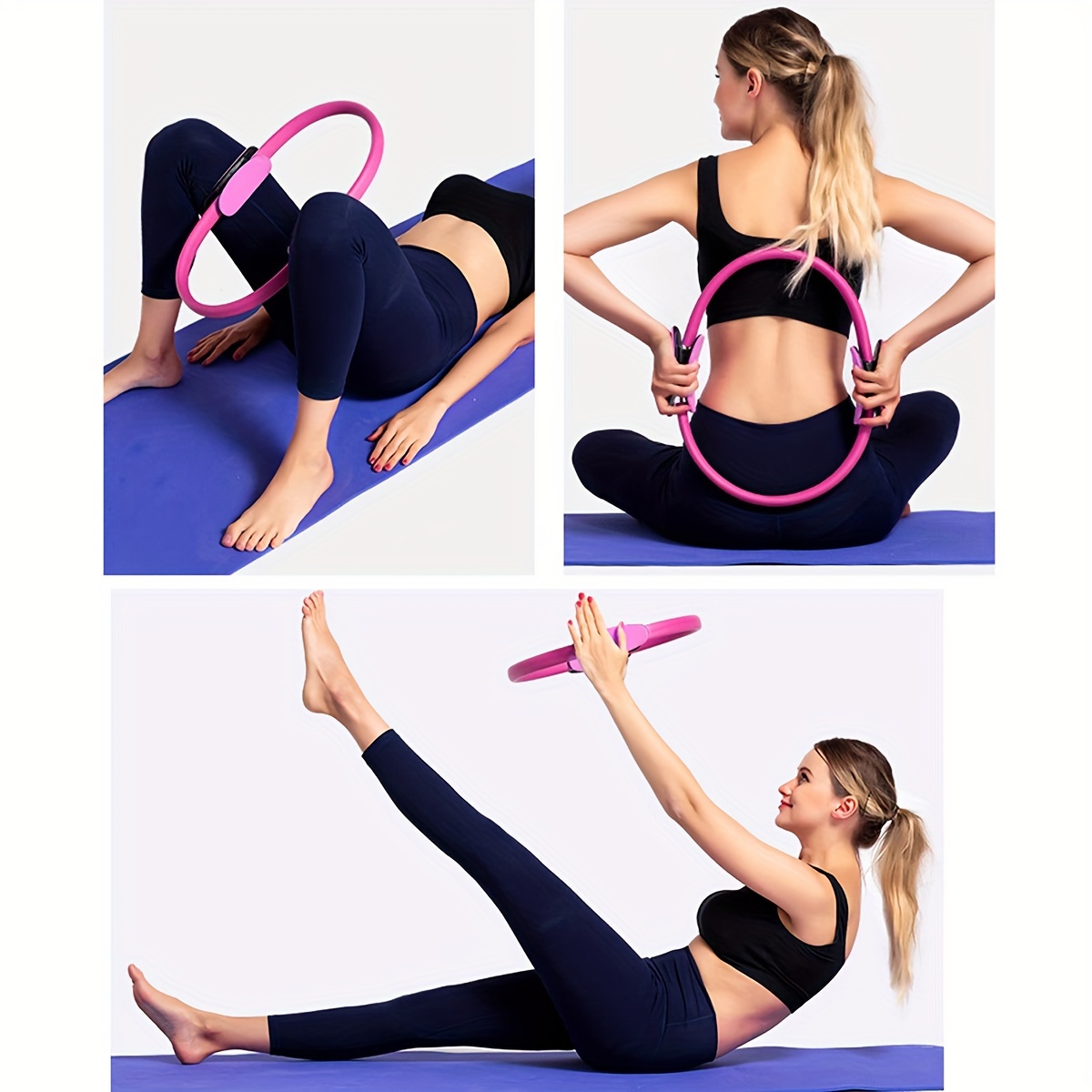 Yoga Pilates Resistance Bands Yoga Massage Ring Set Elastic - Temu Canada