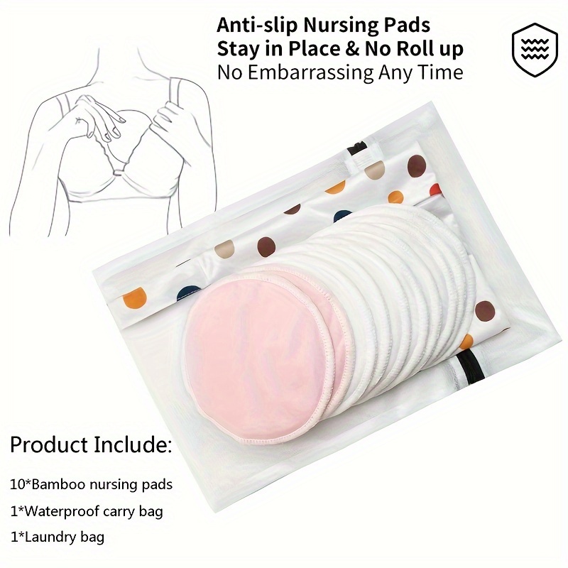 Bamboo Nursing Breast Pads Washable Reusable Nursing Pads - Temu