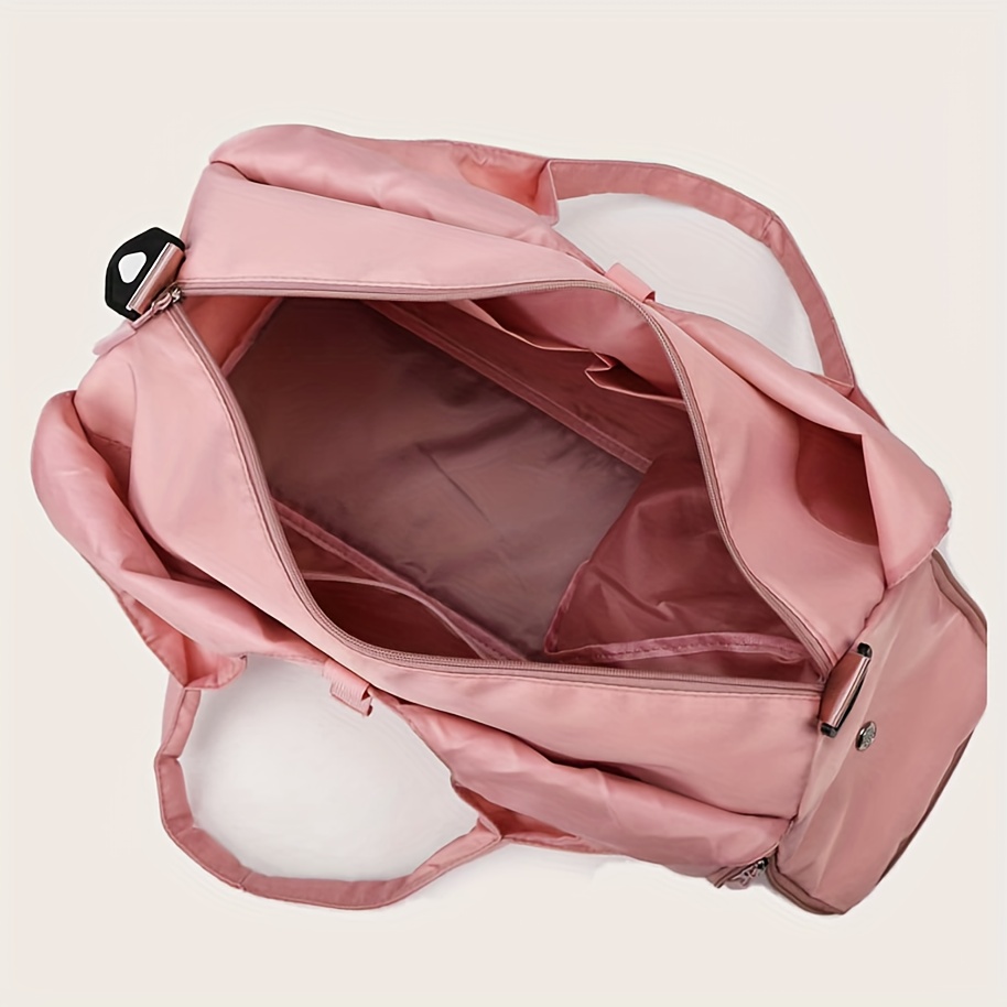 Pink Large Capacity Travel Bag, Dry & Wet Separation Gym Sports