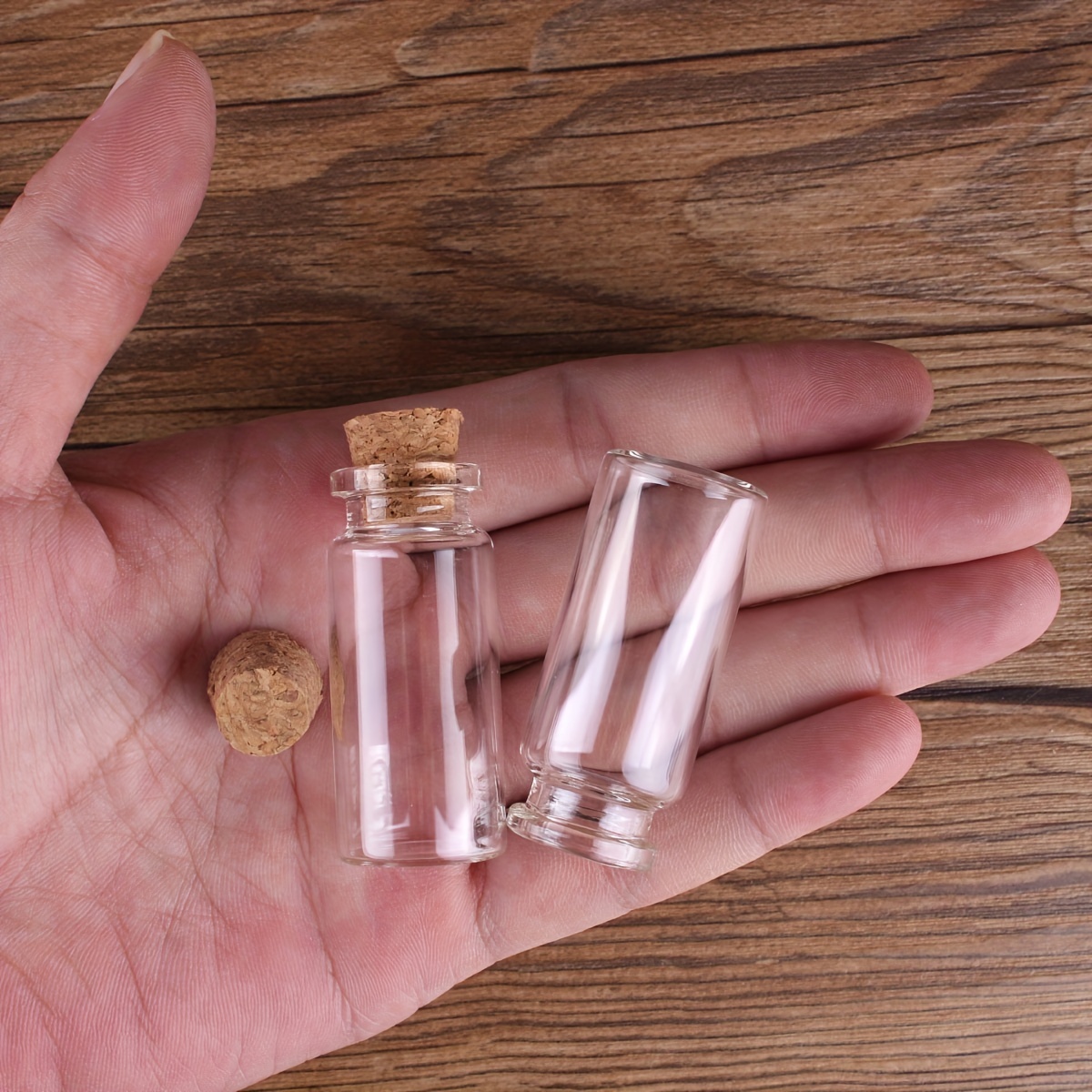 Venta al por mayor de 0.4 fl oz mini botellas de vidrio transparente con  tapón de corcho Borrar regalo de deseos botellas de tubo de prueba frascos