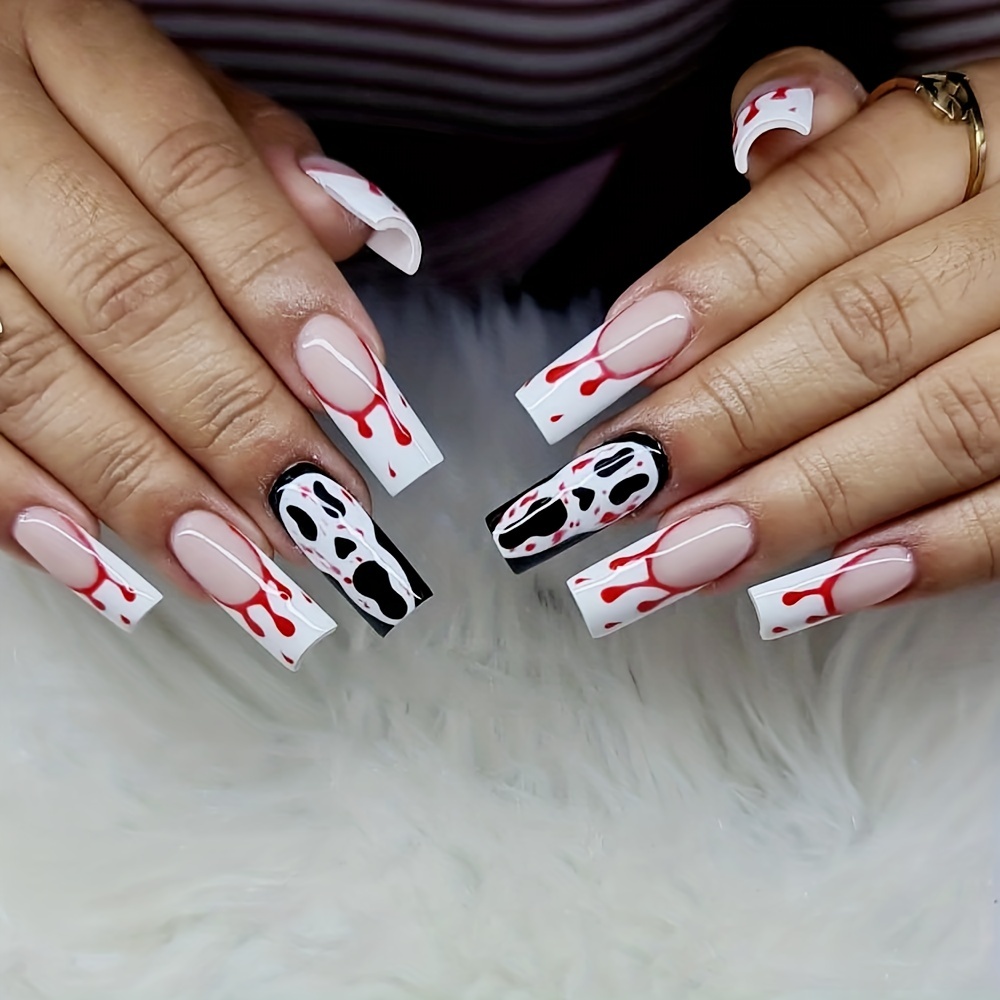 Factory Outlet-Super Long Halloween Nail Art Christmas Fake Nails