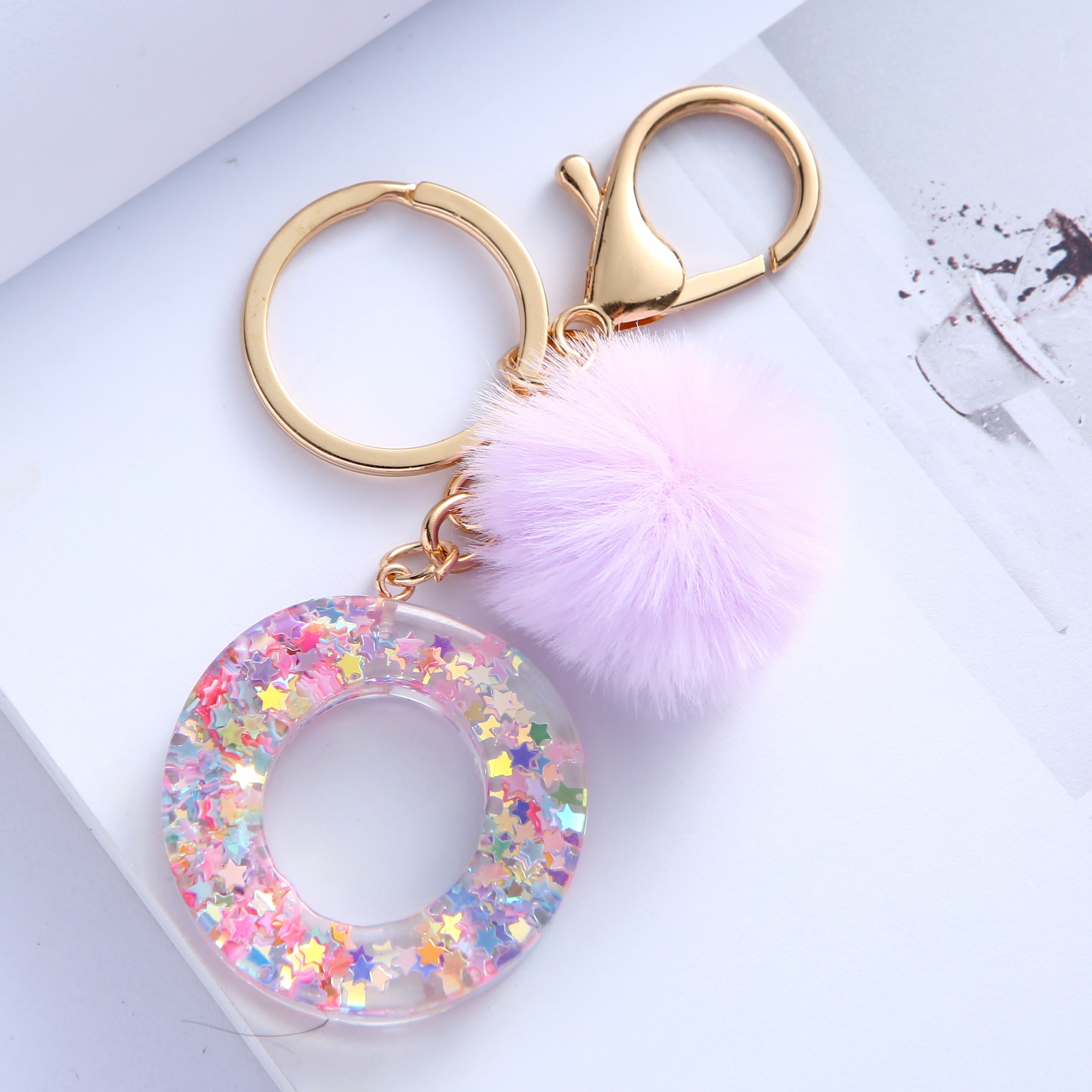 Alphabet Initial Letter Keychain Cute Plush Pom Pom Key - Temu Philippines