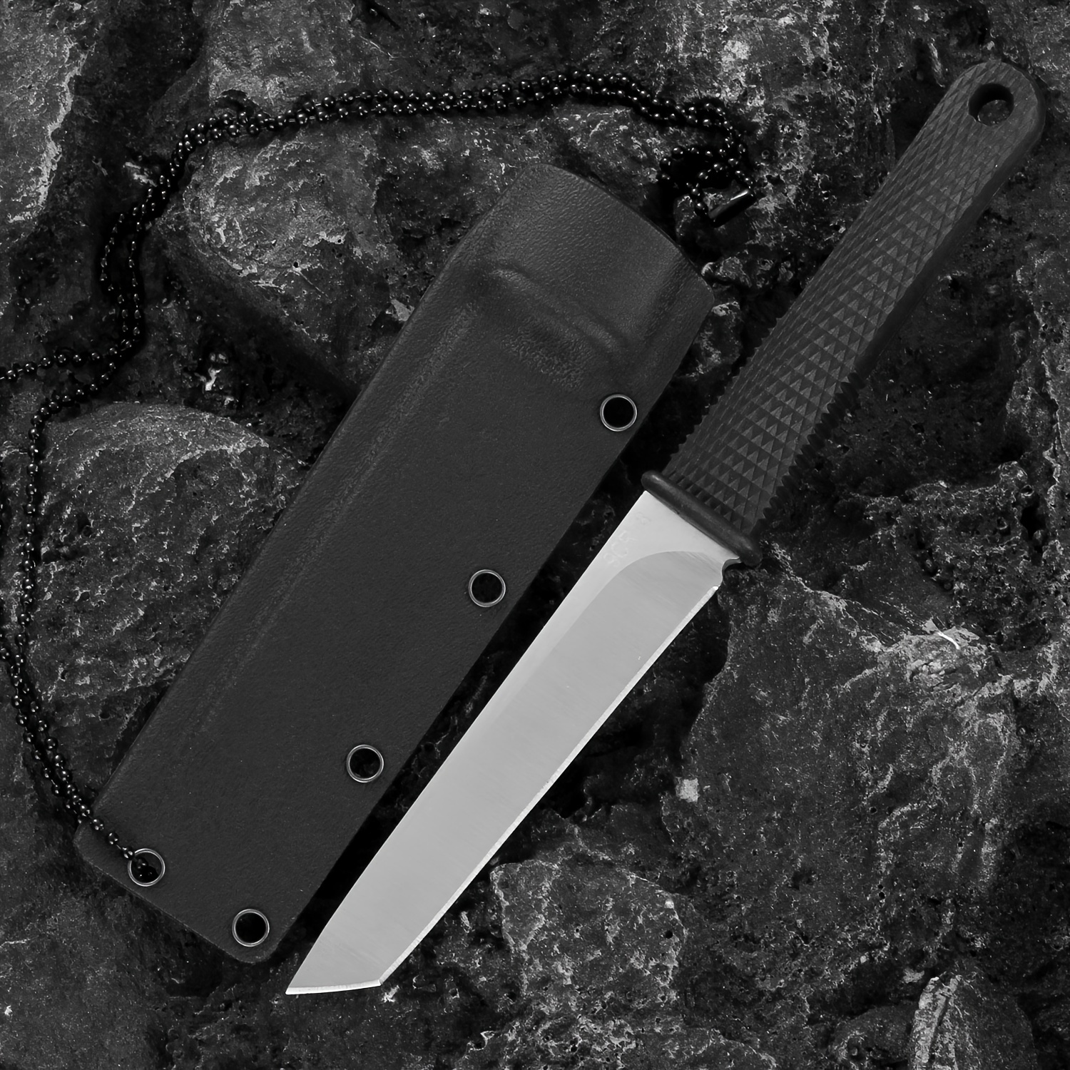 Omesio Cuchillo de Cuello, Pequeño Cuchillo Fijo Edc D2 Con Funda Kydex Y  Cadena De Bolas, Cuchillo De Cuello Para Uso Al Aire Libre (Negro) :  : Deportes y aire libre