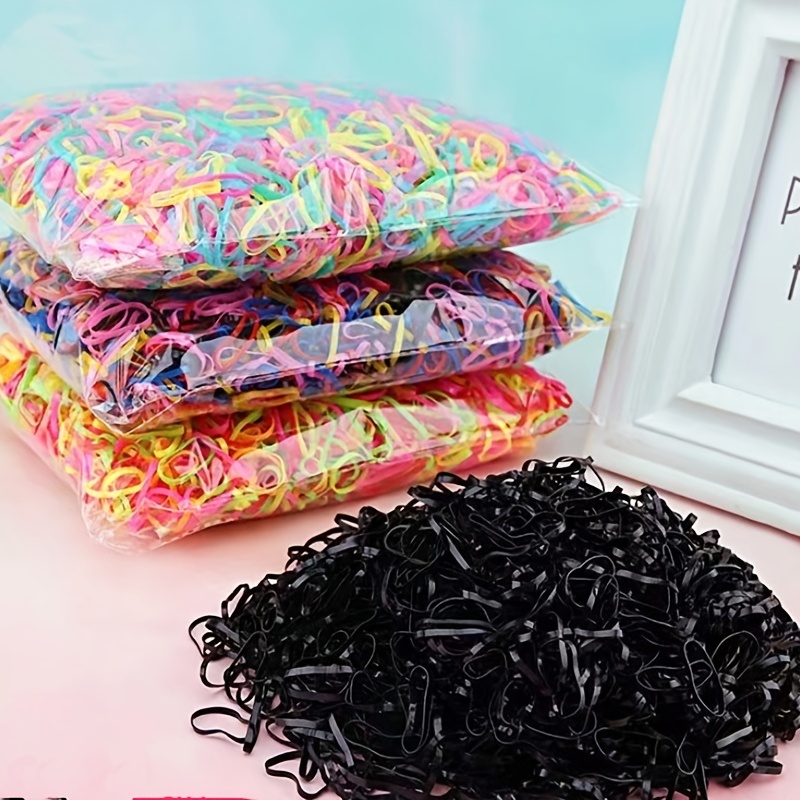 500PCS Colorful Thin Rubber Bands Candy Elastic Hair Bands Rubber Ropes  Girls Head Wear Ponytail Hair Accessories With Box
