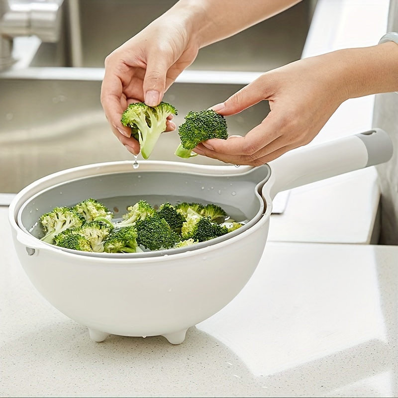 Kitchen Salad Spinner, Stainless Steel Double-layer Vegetable