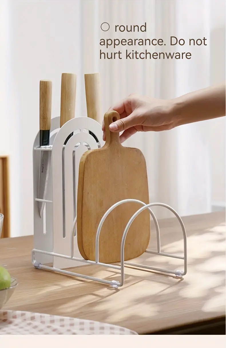 multi-size pot lids-1pc 2 in 1 chopping board holder knife holder new countertop storage rack for kitchen multi size pot lids cutting board knife kitchen gadgets cheap items details 7