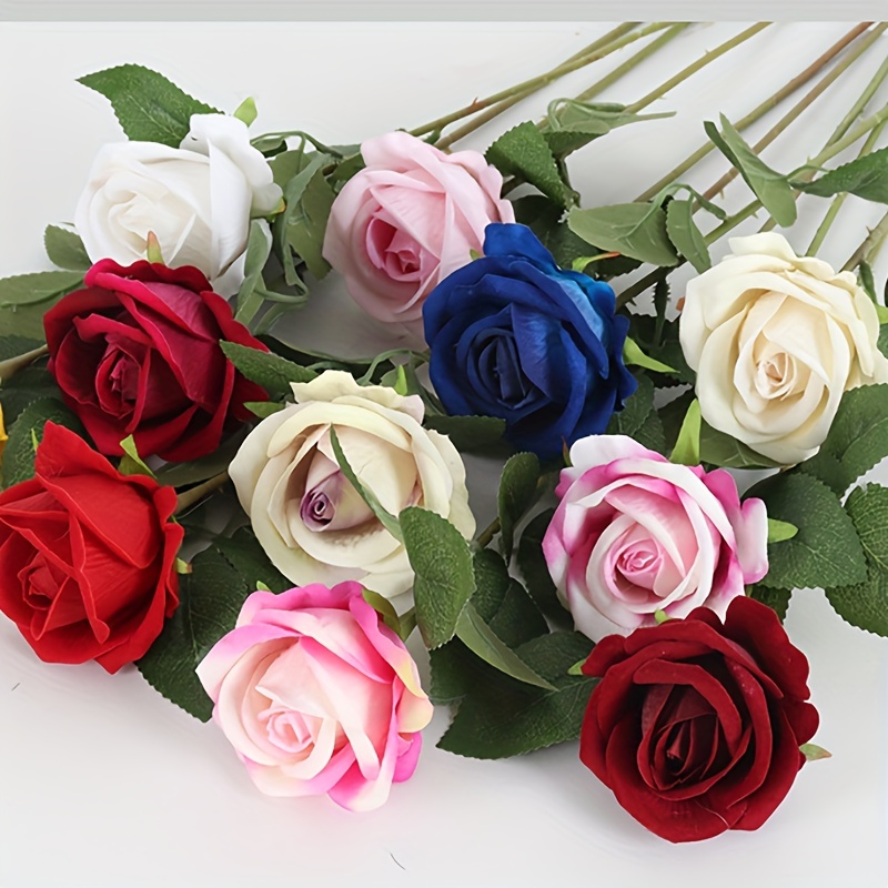 Rose Artificial Flowers Fake Flowers Bouquet With Stems For - Temu
