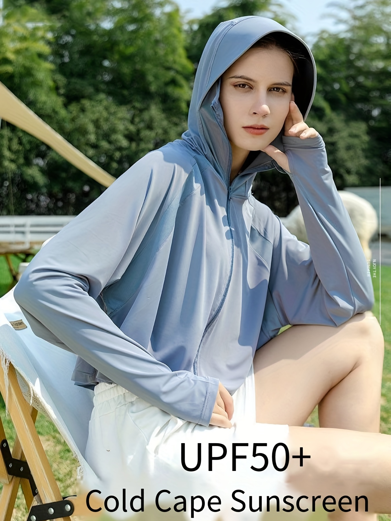 New Sun Protection Clothing Female Ice Silk Long-sleeved UV Protection  Cover Face Fashion Sun Protection Shirt Jacket