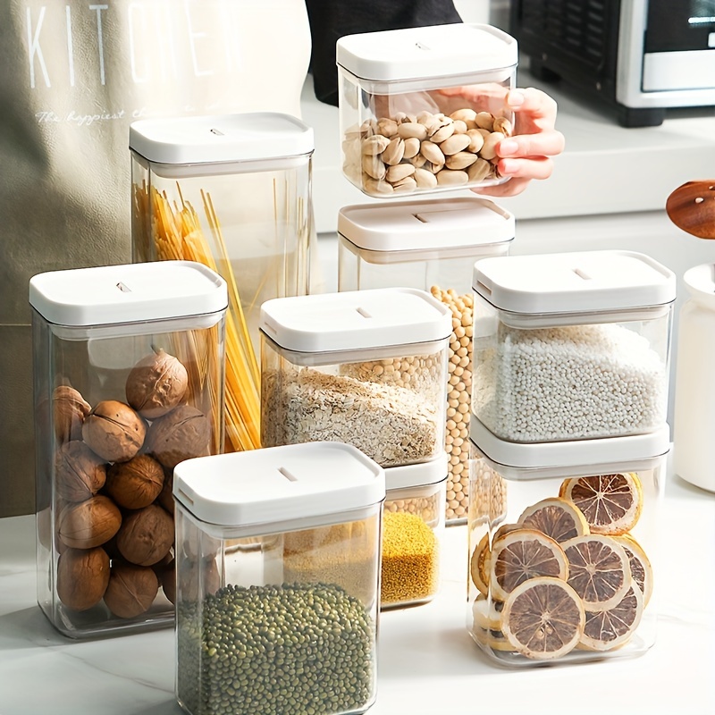 Food Storage Containers With Rotating Lids, Airtight Jars Storage Box, For  Pantry Organization And Storage, Canning Cereal, Rice, Pasta, Flour And  Sugar, Home Kitchen Supplies - Temu