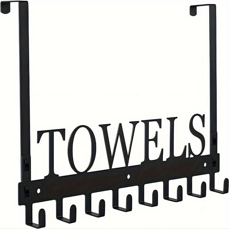  Toallero para colgar toalleros, para colgar en la pared,  toallero de aluminio, para toallas, color negro mate, accesorios de baño,  colgador de toallas, estante de cocina, montado en la pared, barra