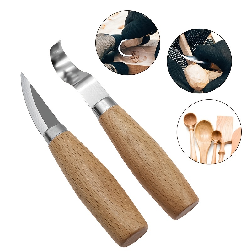 Spoon Carving Hook Knife Set 3pcs. Forged Spoon Carving Knife