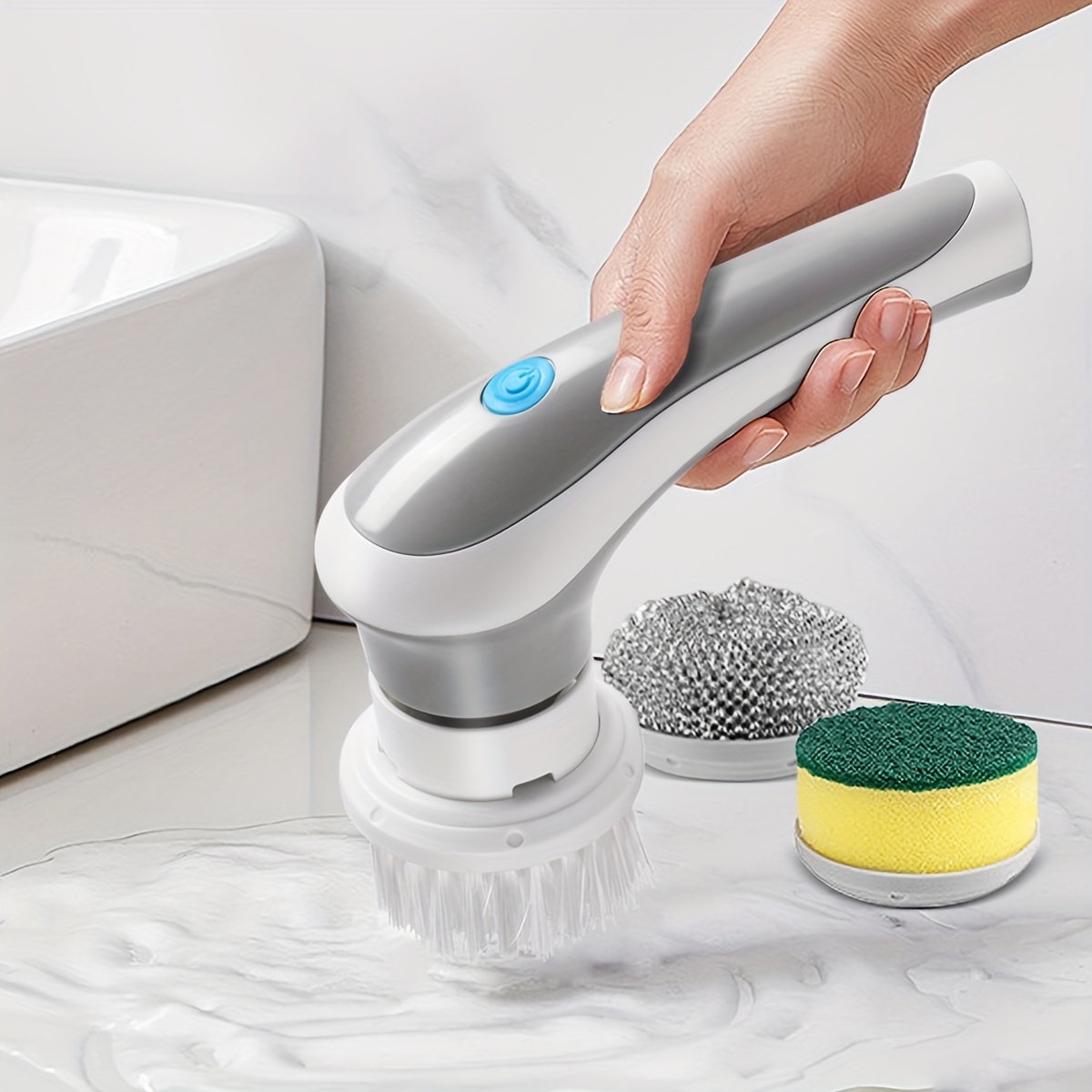 8 In 1 Multifunctional Electric Cleaning Brush USB Rechargeable Household  Kitchen Bathroom Brush Rotating Cleaning Brush