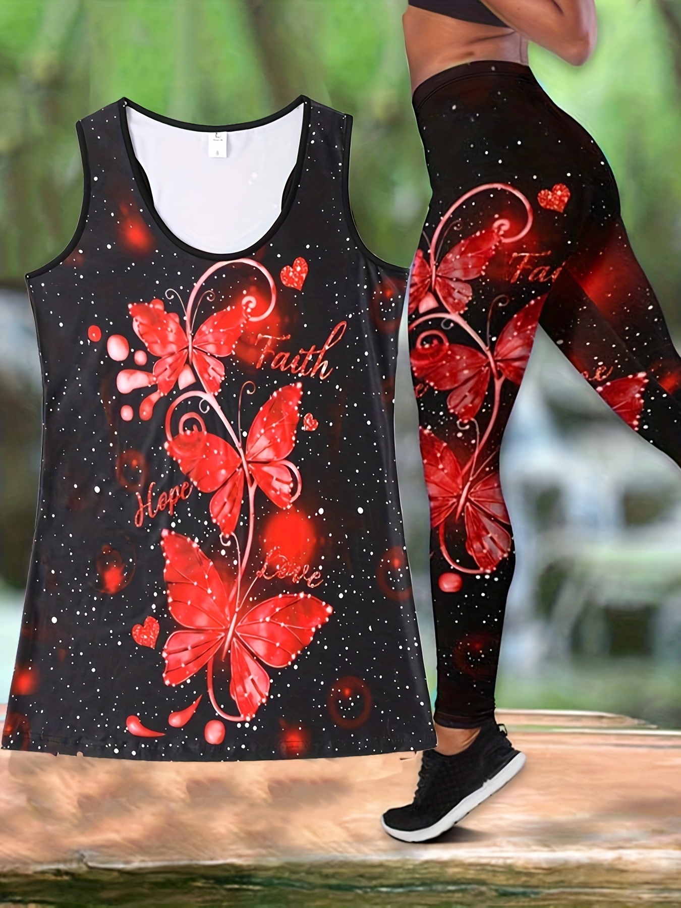 Floral Print Casual Two piece Set Sleeveless Crew Neck Tops - Temu