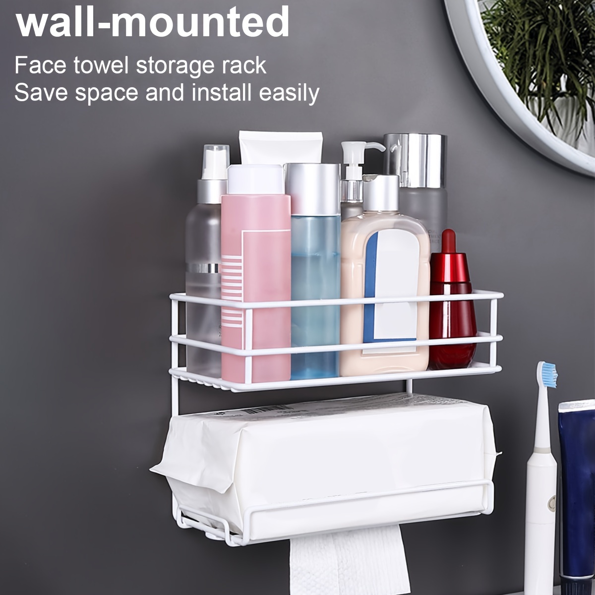 Floating Shelf, Wall Mounted Shower Organizer, Bathroom Shampoo Body Wash  Lotion Holder, Bathroom Toilet And Dorm Room Organizer - Temu