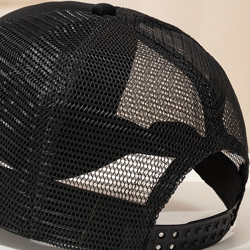 Skull Bear Trucker Hat Hip Hop Mesh Dad Cap For Women