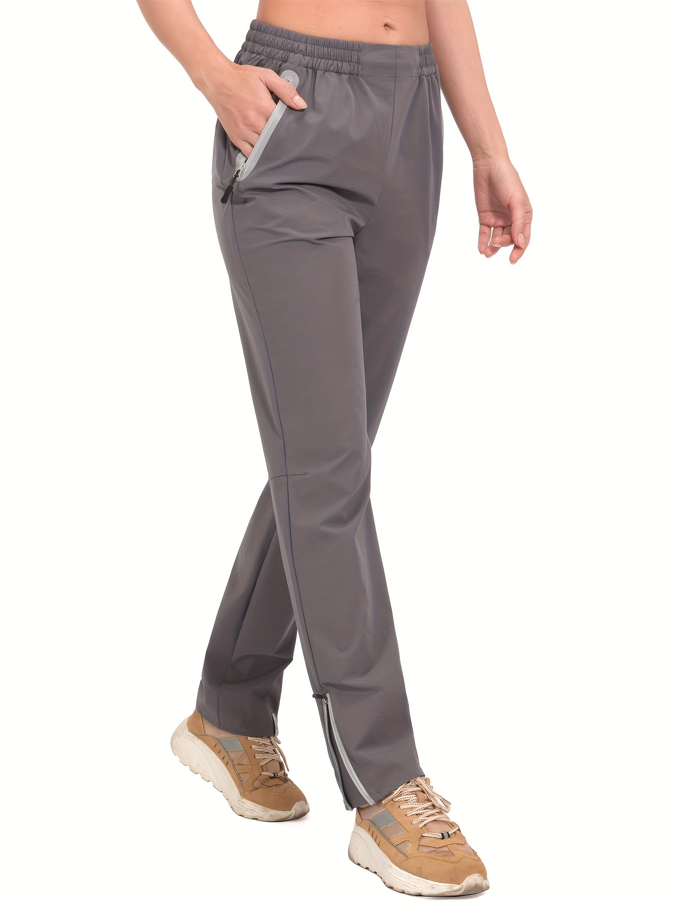 Pantalones de senderismo para mujer, de secado rápido, UPF 50, pantalones  de golf, ligeros, para campamento, trabajo, bolsillos con cremallera, 6608
