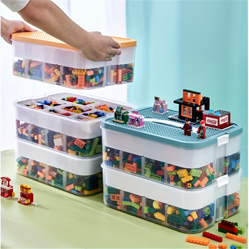 Storage Box Multi-Layer Children's Toy Building Blocks Organizer Box  Particle Puzzle Parts Classification Storage Containers
