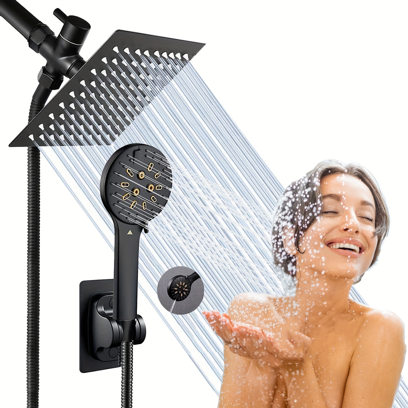 300 Holes High Pressure Rainfall Shower Head Set Hose Bracket Water Saving  Chrome Sprayer Nozzle Bathroom Accessories Bathroom Accessories, Shower  Head - Temu United Arab Emirates