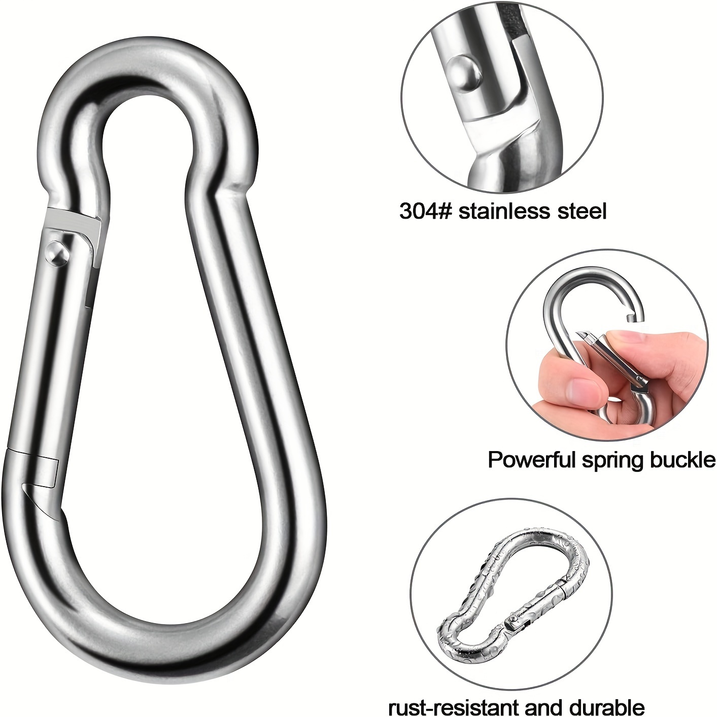 Heavy Duty 304 Stainless Steel Small Carabiner Clips - Temu