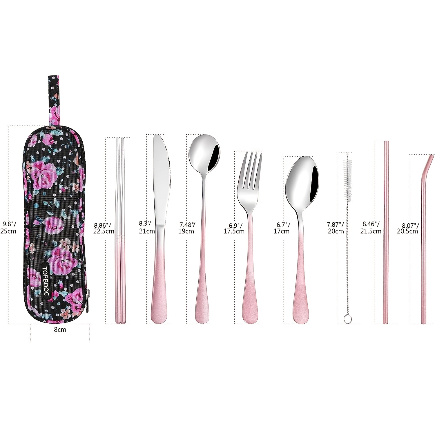 Travel Utensils,stainless Steel Cutlery Set Portable Camp Reusable Flatware  Silverware, Include Fork Spoon With Case - Temu Austria