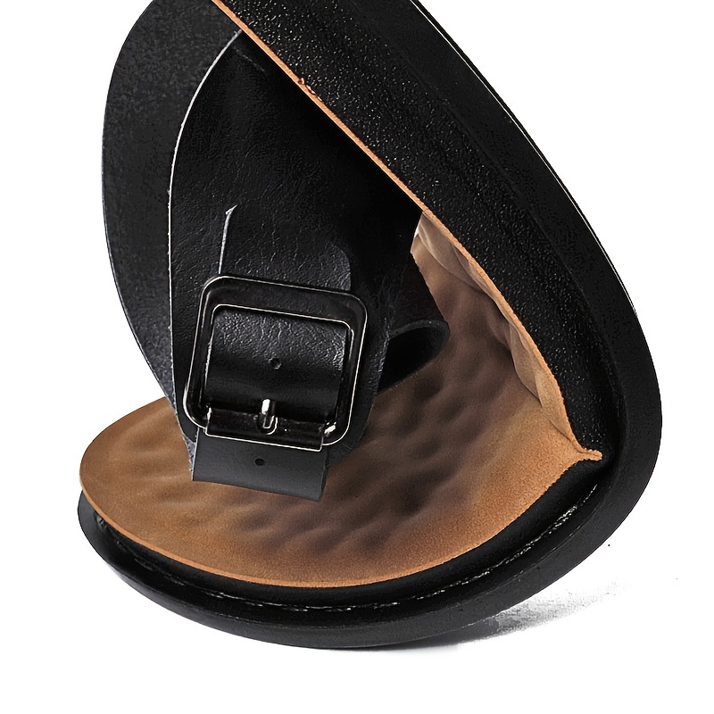 Men's Leather Flip Flops Lightweight Comfortable Non Slip Thong Sandals