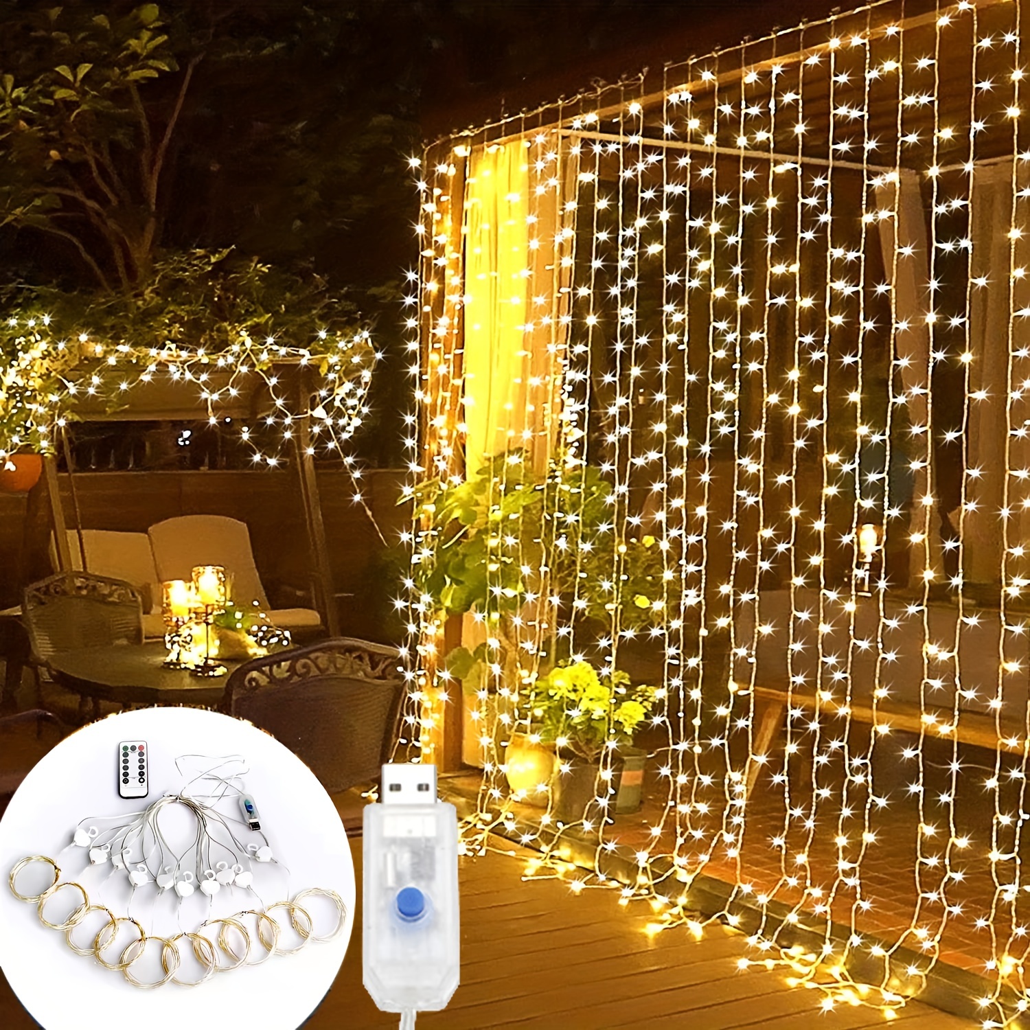 Camping String Lights Waterproof Outdoor Colorful String Lights USB Party  Decor