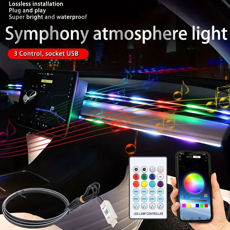 Acheter RGB App Control Voiture Lumière Intérieure Fibre Optique