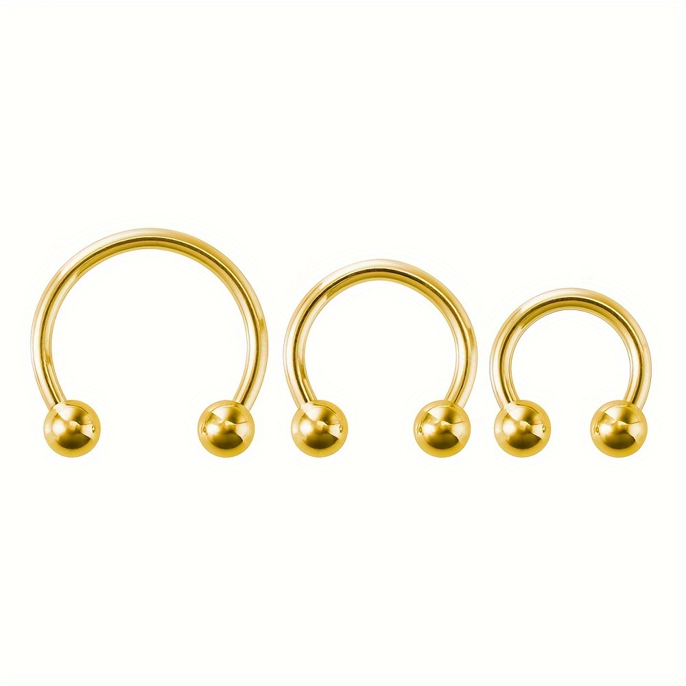 12pcs Gothic Punk Stainless Steel Hoop Earrings 16G