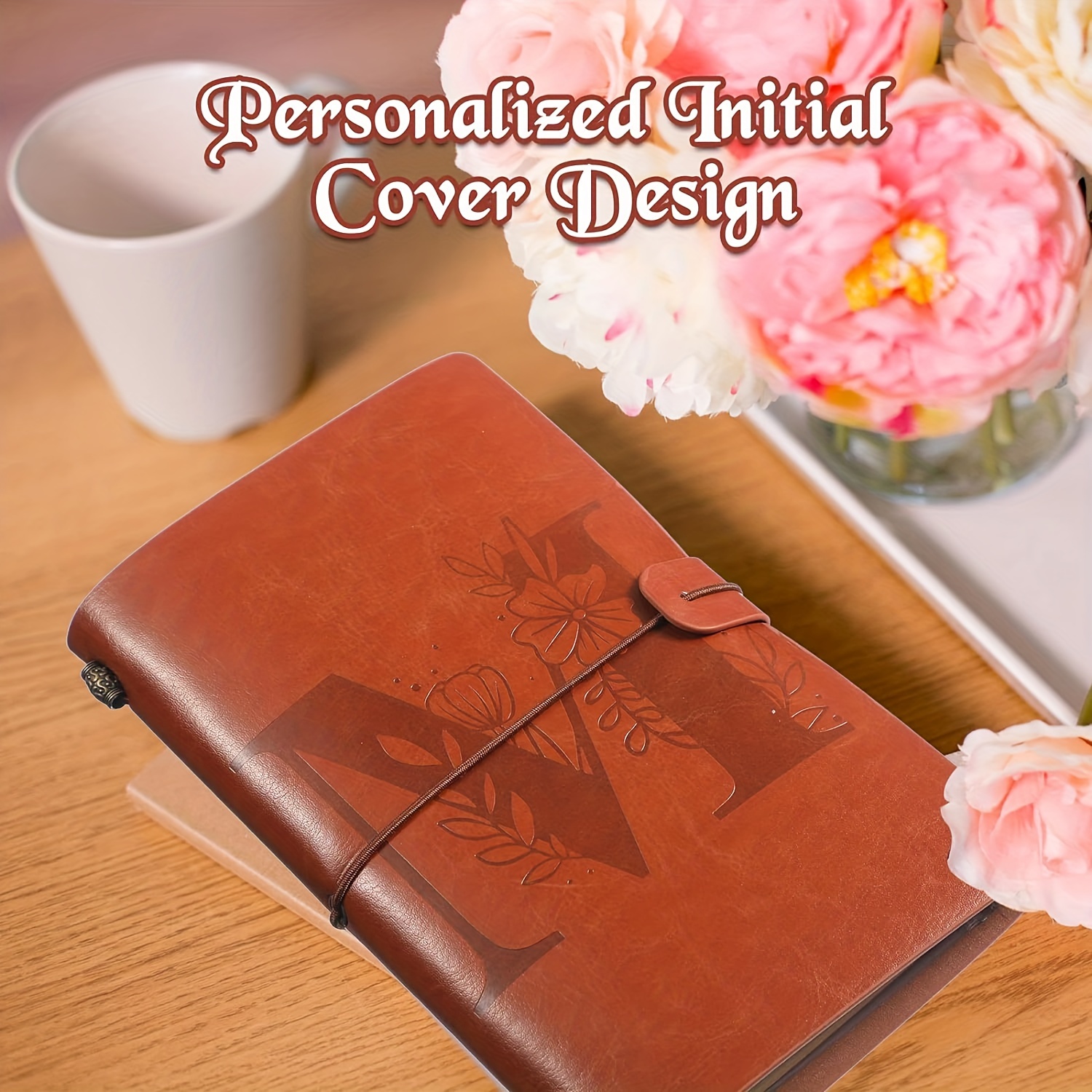 Personal Leather Journal Notebooks | 12 Design, 9 Color - Pink | Journal for Women, Men - Custom Notebook to Write in - Diary for Girls, Women 