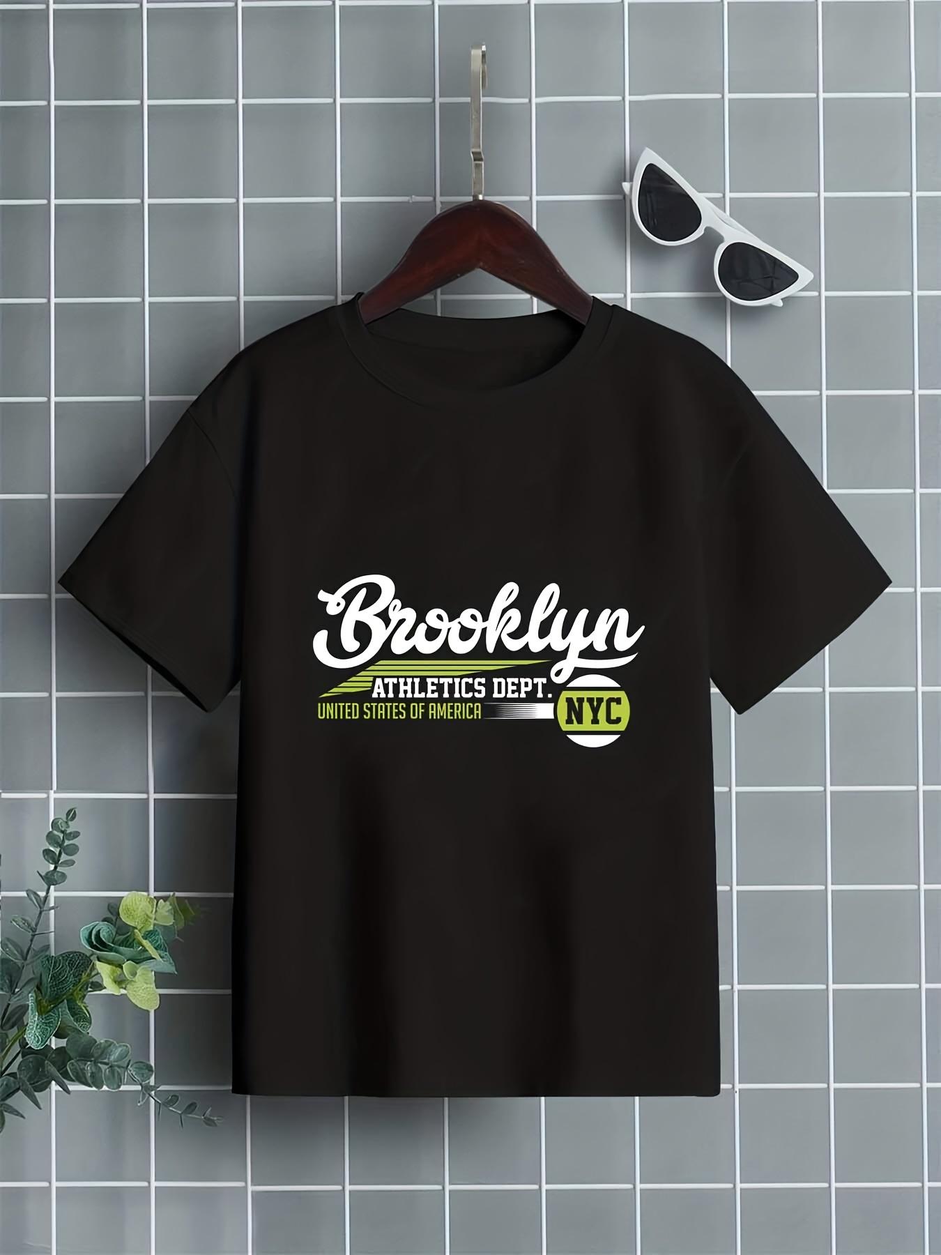 Camiseta Creativa Niñas Estampado Letras Brooklyn Camisetas - Temu