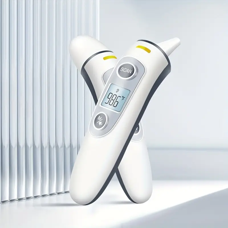 Thermomètre auriculaire MOMMED, thermomètre numérique pour adultes et bébés  avec alarme de fièvre, écran LCD et fonction mémoire, idéal pour toute la