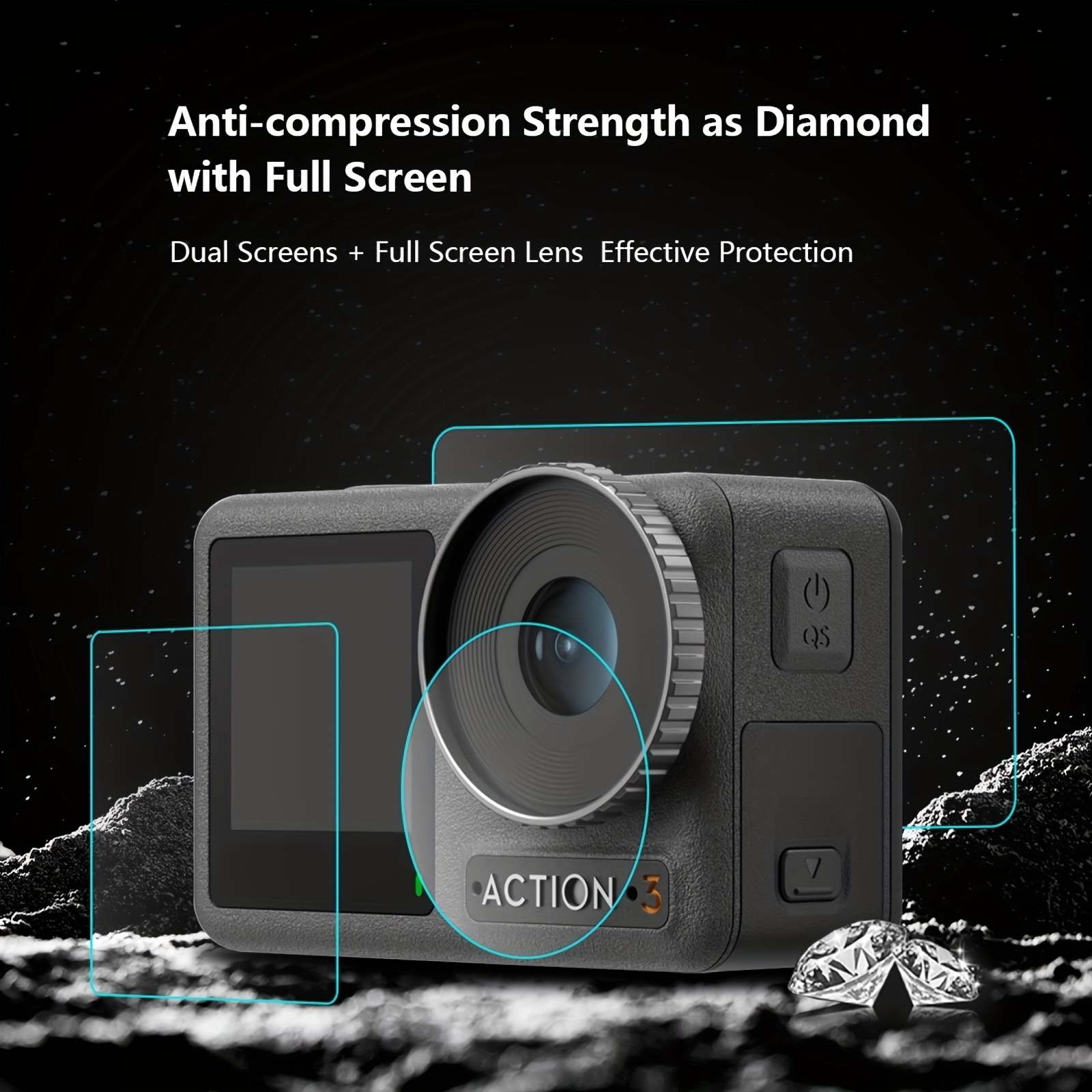 For DJI Action 4 Lens Cover HD Tempered Glass DJI Action4 Screen