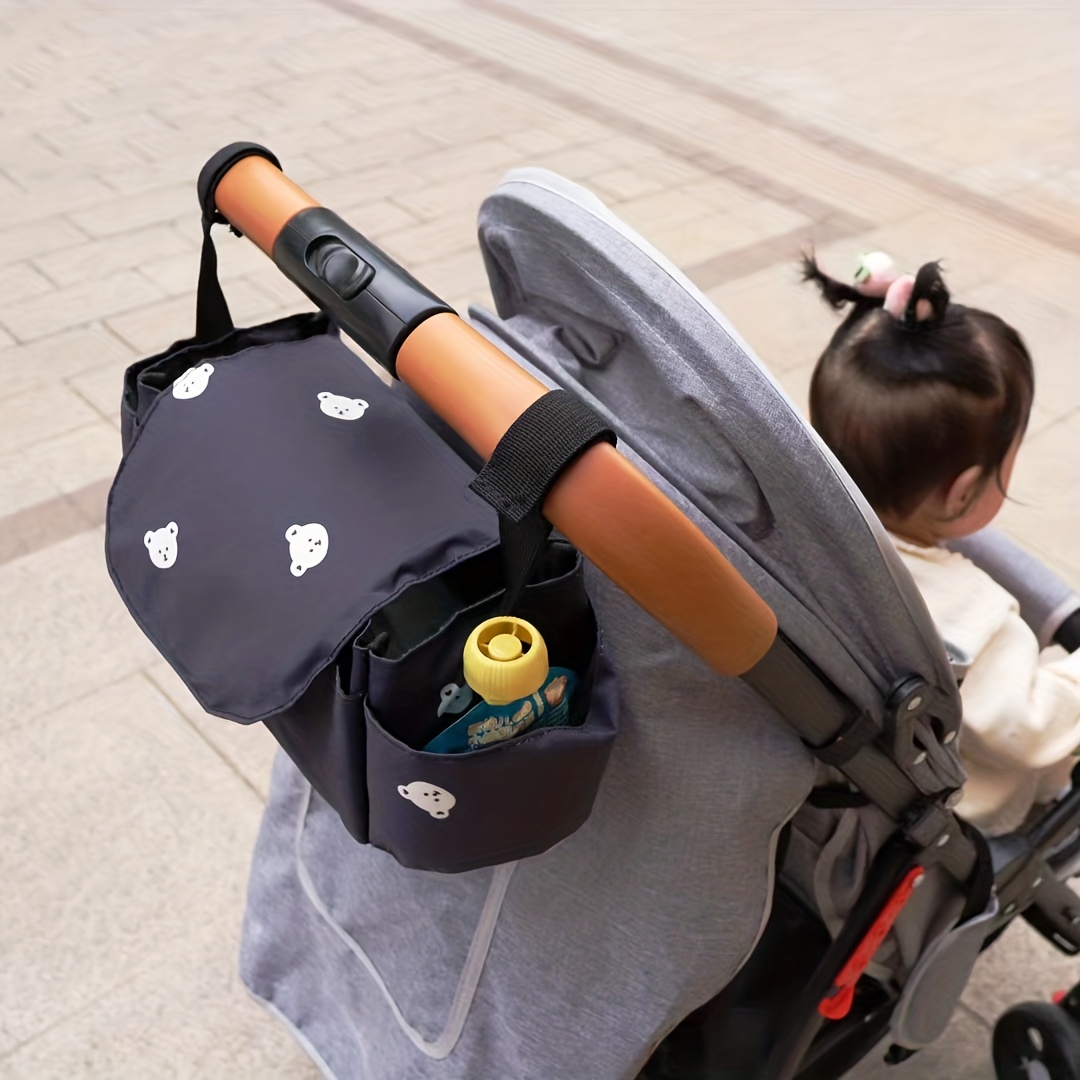 Baby Multifunktionstasche, Kinderwagen Aufbewahrungstasche, Wickeltasche  hängenden Kinderwagen Kleiderbügel, mit Klettverschluss, wasserdicht,  universell (grau) Zhivalor LKX-0412