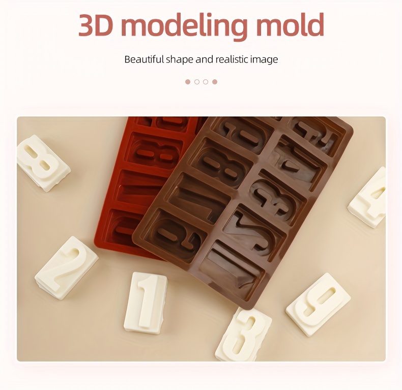 Number 0 - 9 Square Chocolate Silicone Mold Diy Cake Mold Creative Ice Cube  Mold Kitchen Baking Tools - Temu