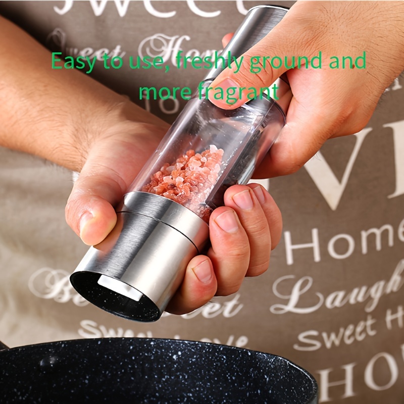 Salt and Pepper Grinder Set, Trofoty Stainless Steel Sea Salt & Pepper  Grinder Refillable Set, Manual Adjustable Ceramic Salt and Pepper Grinders